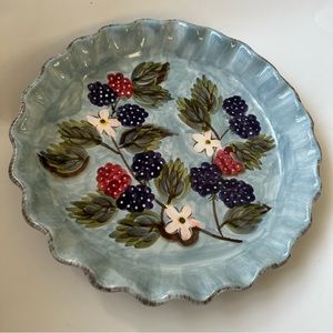 Mesa International Stoneware Quiche Or Pie Dish 10 Inches Berries Design